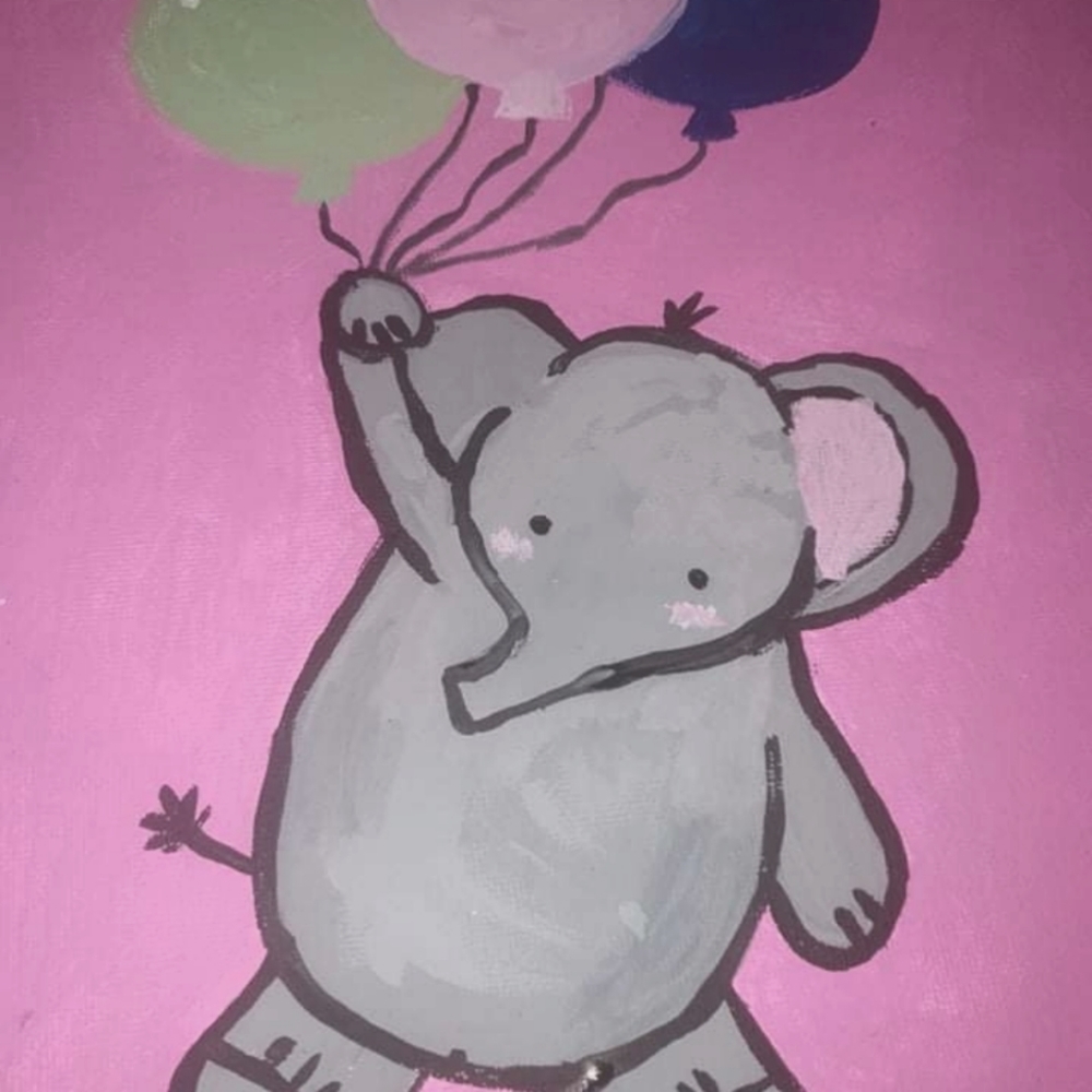 baby elephant painting